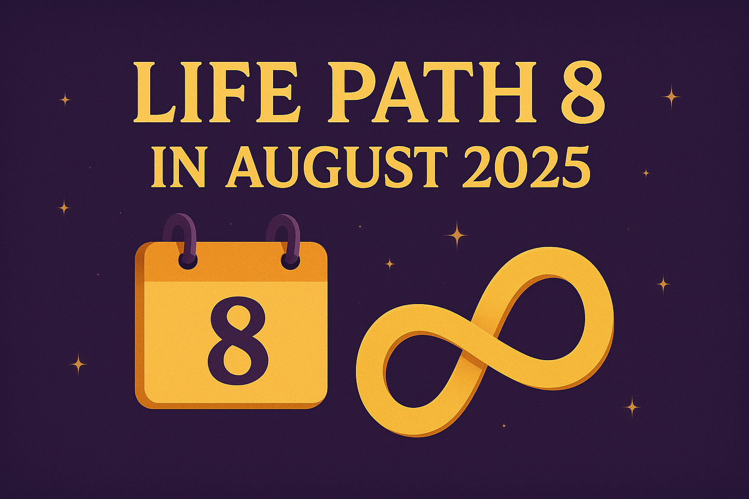 Life path numerology predictions for August 2025 with spiritual and cosmic illustrations showing personal growth and destiny paths.