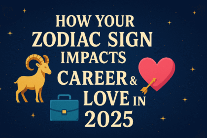 zodiac sign 2025 guide infographic showing career and love predictions for all 12 zodiac signs